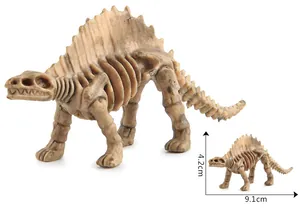 Modello dettagliato di scheletro di dinosauro con misure 9,1 cm di lunghezza e 4,2 cm