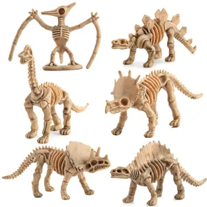 Set educativo di sei modelli di scheletri di dinosauri assortiti tra cui T-Rex e altri