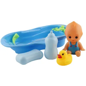 Baby Bath Toy Plastic Bathtub Infant Doll Rubber Duck Squeaky Water Play Toy Fun Shower Activity For Toddlers Kid Toy