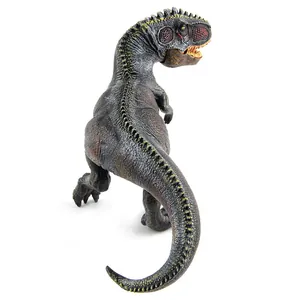 Detailed view of T-Rex model featuring realistic skin texture and yellow spine markings