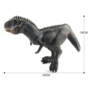 Detailed view of T-Rex dinosaur model with lifelike skin texture measuring 24cm in length