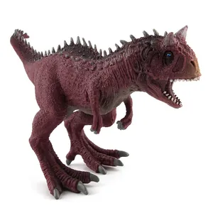 Classic Carnotaurus dinosaur toy figure in reddish-purple finish with realistic skin texture
