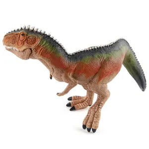 Detailed view of Giganotosaurus dinosaur toy showing realistic skin scales and textures