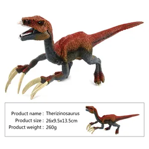Vue détaillée de la figurine dinosaure Thérizinosaure avec dimensions et spécifications