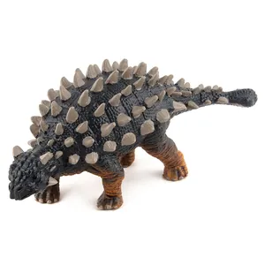 Realistic Ankylosaurus dinosaur toy with detailed armor texture and protective spikes