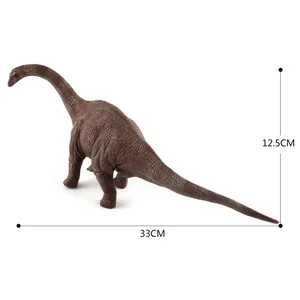 Modelo realista de dinosaurio Braquiosaurio marrón, dimensiones 33 cm x 12,5 cm