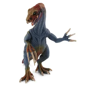 Realistic Therizinosaurus dinosaur model with long white claws and blue skin texture
