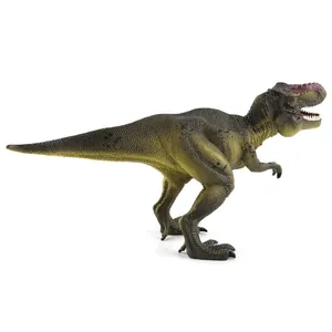 Detailed macro view of realistic skin texture and scale patterns on the T-Rex dinosaur toy