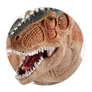 Detailed Giganotosaurus dinosaur toy model head with realistic skin texture and open mouth