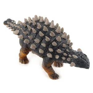 Hand-painted Ankylosaurus dinosaur toy model with gray back spikes and skin texture