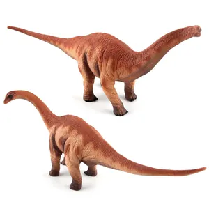 Primer plano de texturas de piel realistas y escamas marrones en modelo de Braquiosaurio
