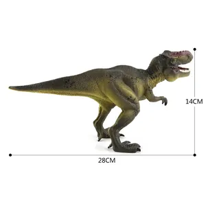 Detailed T-Rex dinosaur model with 28cm length and 14cm height dimensions displayed