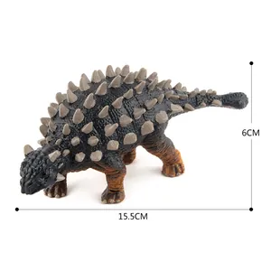 Realistic Ankylosaurus dinosaur toy model with armor spikes and tail club 15.5cm size