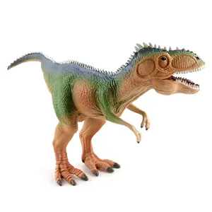 Realistic Giganotosaurus dinosaur toy figure with blue and green gradient skin textures