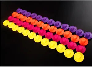 Macro shot of colorful plastic building pieces for balance puzzle toy on black background