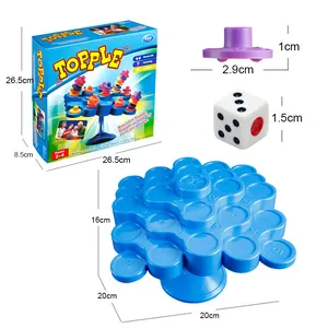 Educational stackable balancing board game for 2-4 players with colorful pieces