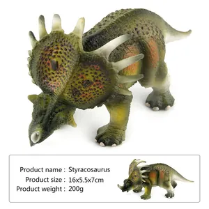 Detailliertes Styracosaurus Dinosaurier Spielzeugmodell mit Textur und 16x5.5x7cm Maßen