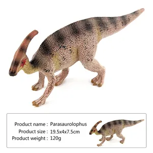 Parasaurolophus Saurier-Modell mit brauner Textur, Größe 19,5x4x7,5 cm, Gewicht 120g