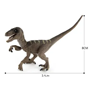 Ρεαλιστική καφέ φιγούρα δεινοσαύρου Velociraptor, 17cm, με λεπτομερή υφή δέρματος