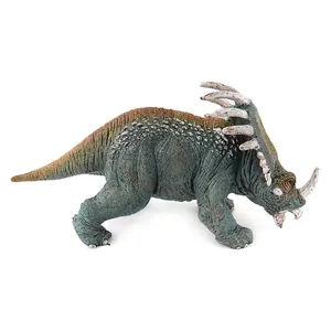 Detailansicht der Styracosaurus Dinosaurierfigur mit realistischer Schuppentextur