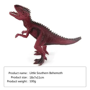 Detailed Jurassic dinosaur model toy showing dimensions 18x7x11cm and realistic textures