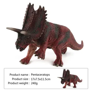 Modelo detallado de dinosaurio Pentaceratops con escamas, tamaño 17x7,5x11,5 cm, 240 g