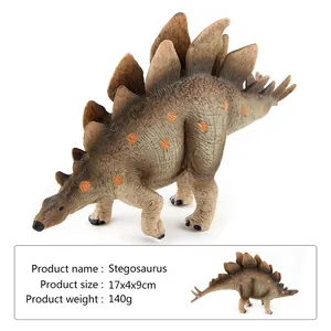 Detailed view of Stegosaurus dinosaur toy with dimensions 17x4x9cm and 140g weight