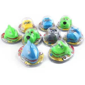 Mini jouets de morsure de requin et crocodile avec chaînes et socles d'exposition
