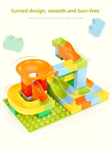 Close-up of smooth curved large building blocks with safe burr-free edges for baby