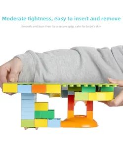 Detail showing smooth large building blocks with easy-to-plug connection for toddlers