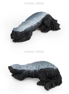 Détails macro des modèles de ratel avec texture de fourrure réaliste et griffes précises