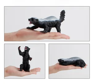 Modèles réalistes de ratel avec texture de fourrure détaillée et trois poses d'animaux