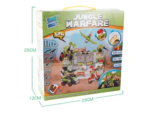Detailed packaging dimensions of Jungle Warfare 323 pieces military building block set