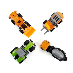Miniature alloy construction vehicle set with excavator and tractor for kids