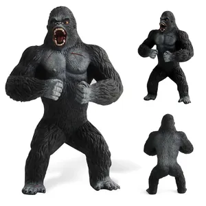 Statuetta realistica di gorilla King Kong con texture muscolare e dettagli cicatriziali