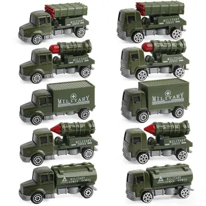 Military Alloy Toy Car For Kids Army Green Missile Transport Tanker Container Truck Model Vehicles Mini Pocket Educational Toys