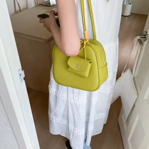 Borsa Tote da Donna in Pelle PU di Grande Capacità Grana Martellata Borsa a Spalla Minimalista Con Mini Pochette Rimovibile