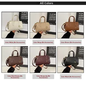 Boston shoulder bag available in white, beige, coffee, brown, burgundy, and black options