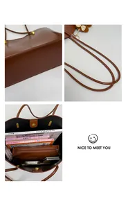 Détail du grand sac cabas marron avec fermoir magnétique et intérieur spacieux