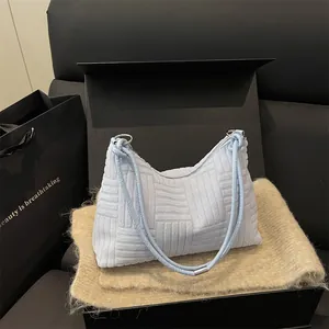 Women Minimalist Geometric Textured Underarm Bag Large Capacity Shoulder Tote Bag For Daily Commute Work Fashion Travel