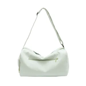 Mint green large capacity yoga sports bag with adjustable strap and front zipper pocket