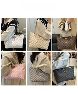 Detail showing six diverse patterns and colors of the large capacity tote bag for women