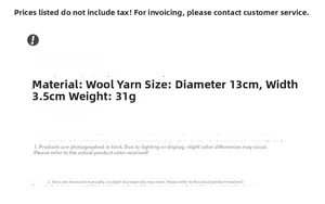 Detailed technical specifications for knit headband: 13cm diameter and 3.5cm width dimensions
