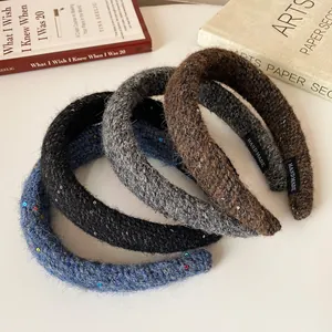Serre-têtes larges en maille avec paillettes en bleu noir gris et marron