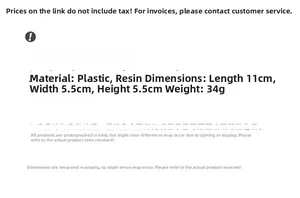 Specifications chart for wave hair claw showing 11x5.5cm size and plastic resin material
