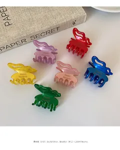 Lot de six pinces à cheveux papillon colorées avec lettrage doré France Handmade
