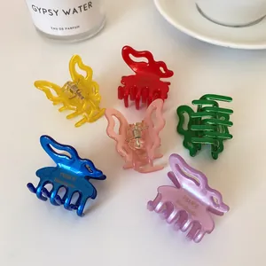 Lot de 6 pinces à cheveux papillon en acétate coloré pour coiffures élégantes et queues de cheval