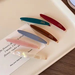 Fermaglio per Capelli in Acetato a Foglia di Salice Minimalista Francese Elegante Molletta Fatta a Mano per Frangia Laterale da Donna Accessori per Capelli