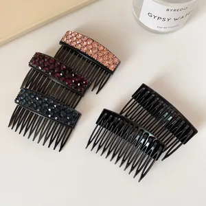 Set di 5 pettini per capelli con strass, inclusi fermagli in cristallo champagne e blu scuro