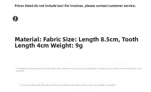 Detailed sizing chart for fabric bow hair comb with 4cm long anti-slip teeth